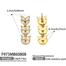 F973 wheat cubic zirconia drop earrings size and product detail guide