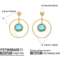 Blue Glass / Gold / Drop Earrings