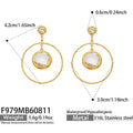 White Glass / Gold / Drop Earrings