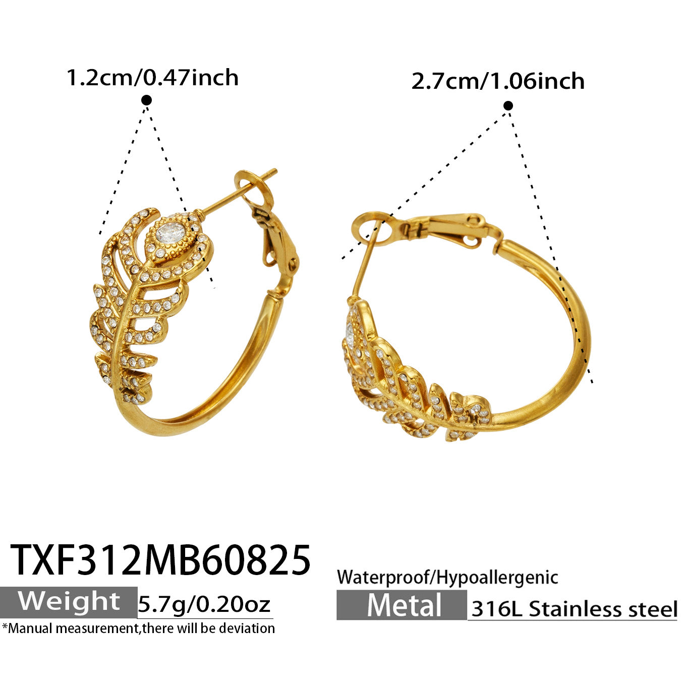 316L Stainless Steel 18K PVD Gold Feather Ring made with 316L stainless steel and 18K PVD gold finish for wholesale jewelry buyers - image 3