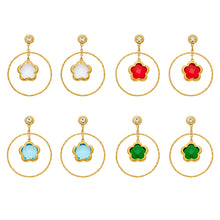 316L Stainless Steel 18K PVD Gold Five Petal Flower Dangle Earrings made with 316L stainless steel and 18K PVD gold finish for wholesale jewelry buyers - image 5