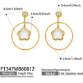 White Glass Stone Gold / Earrings