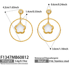 316L Stainless Steel 18K PVD Gold Five Petal Flower Dangle Earrings made with 316L stainless steel and 18K PVD gold finish for wholesale jewelry buyers - image 6