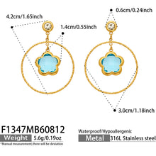 316L Stainless Steel 18K PVD Gold Five Petal Flower Dangle Earrings made with 316L stainless steel and 18K PVD gold finish for wholesale jewelry buyers - image 8