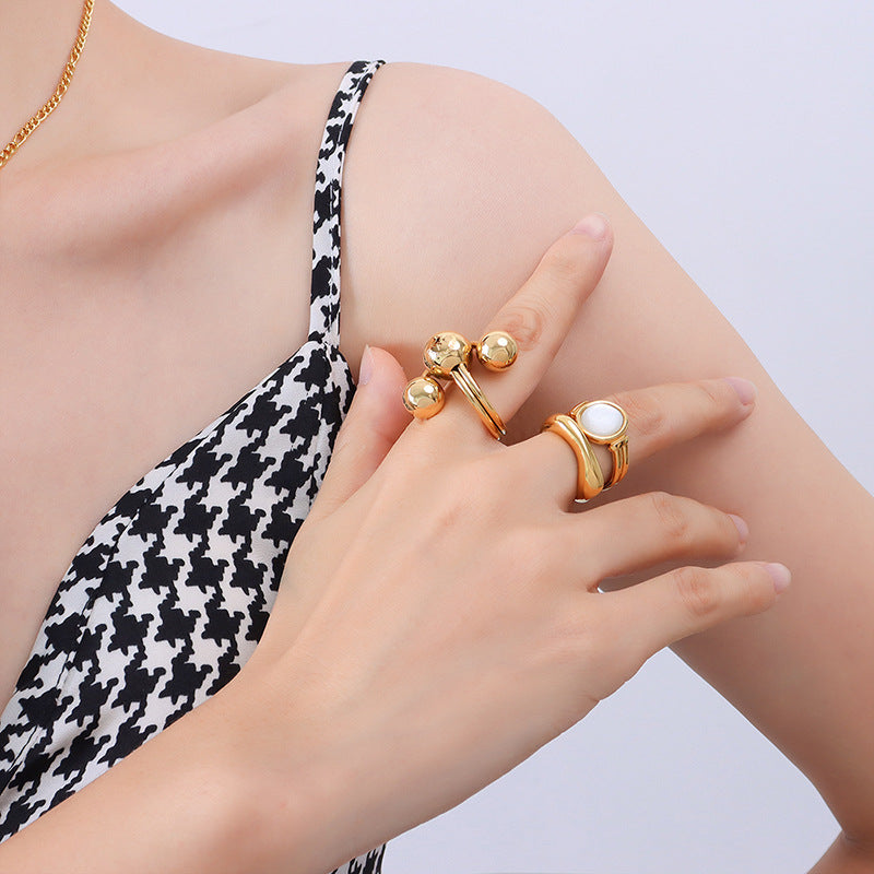 316L Stainless Steel 18K PVD Gold Five-Pointed Star Ring made with 316L stainless steel and 18K PVD gold finish for wholesale jewelry buyers - image 3