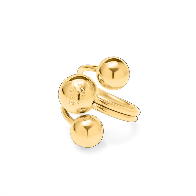 316L Stainless Steel 18K PVD Gold Five-Pointed Star Ring made with 316L stainless steel and 18K PVD gold finish for wholesale jewelry buyers - image 5