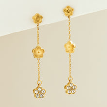 316L Stainless Steel 18K PVD Gold Flower Zircon Earrings made with 316L stainless steel and 18K PVD gold finish for wholesale jewelry buyers - image 12