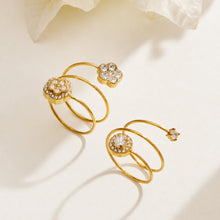 316L Stainless Steel 18K PVD Gold Flower Zircon Ring made with 316L stainless steel and 18K PVD gold finish for wholesale jewelry buyers - image 3