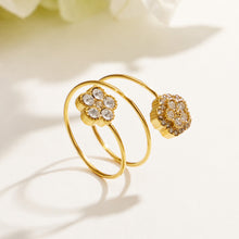316L Stainless Steel 18K PVD Gold Flower Zircon Ring made with 316L stainless steel and 18K PVD gold finish for wholesale jewelry buyers - image 5