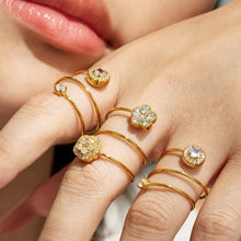 316L Stainless Steel 18K PVD Gold Flower Zircon Ring made with 316L stainless steel and 18K PVD gold finish for wholesale jewelry buyers - image 7