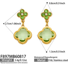 316L Stainless Steel 18K PVD Gold Four Leaf Clover Earrings made with 316L stainless steel and 18K PVD gold finish for wholesale jewelry buyers - image 10