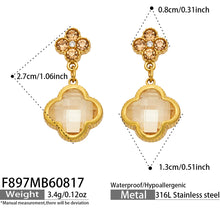 316L Stainless Steel 18K PVD Gold Four Leaf Clover Earrings made with 316L stainless steel and 18K PVD gold finish for wholesale jewelry buyers - image 11