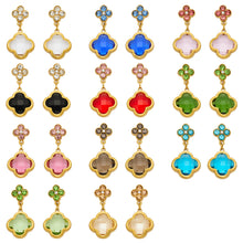 316L Stainless Steel 18K PVD Gold Four Leaf Clover Earrings made with 316L stainless steel and 18K PVD gold finish for wholesale jewelry buyers - image 12