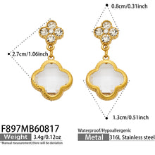 Elegant four leaf clover earrings in gold