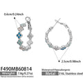Multi-color锆石Steel / Earrings