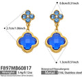 Gold‑Blue Glass Crystal / Earrings
