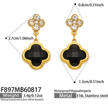 316L Stainless Steel 18K PVD Gold Four Leaf Clover Earrings made with 316L stainless steel and 18K PVD gold finish for wholesale jewelry buyers - image 4