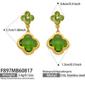 Gold‑Green Glass Crystal / Earrings