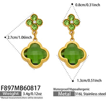 316L Stainless Steel 18K PVD Gold Four Leaf Clover Earrings made with 316L stainless steel and 18K PVD gold finish for wholesale jewelry buyers - image 6