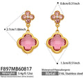 Gold‑Pink Glass Crystal / Earrings
