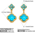 Gold‑Light Blue Glass Crystal / Earrings