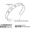 Z160 Octagonal Zircon Silver Open Bangle / Bangle