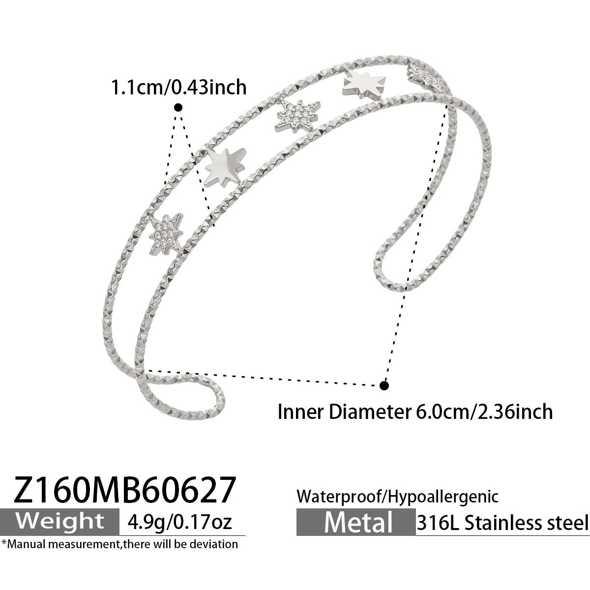 316L Stainless Steel 18K PVD Gold Four-leaf Flower Bracelet made with 316L stainless steel and 18K PVD gold finish for wholesale jewelry buyers - image 17