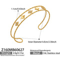 Z160 Octagonal Zircon Gold Open Bangle / Bangle
