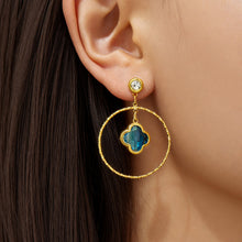 316L Stainless Steel 18K PVD Gold Four Leaf Flower Earrings made with 316L stainless steel and 18K PVD gold finish for wholesale jewelry buyers - image 13
