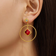 316L Stainless Steel 18K PVD Gold Four Leaf Flower Earrings made with 316L stainless steel and 18K PVD gold finish for wholesale jewelry buyers - image 14