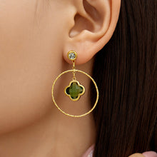 316L Stainless Steel 18K PVD Gold Four Leaf Flower Earrings made with 316L stainless steel and 18K PVD gold finish for wholesale jewelry buyers - image 15