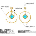 Blue Glass Clover Hoop Earrings / Earrings