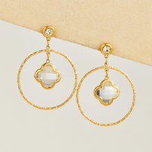 316L Stainless Steel 18K PVD Gold Four Leaf Flower Earrings made with 316L stainless steel and 18K PVD gold finish for wholesale jewelry buyers - image 8