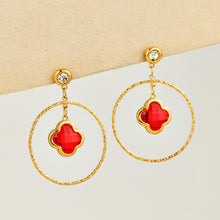 316L Stainless Steel 18K PVD Gold Four Leaf Flower Earrings made with 316L stainless steel and 18K PVD gold finish for wholesale jewelry buyers - image 9