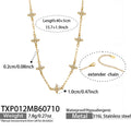 Gold Flower Zircon Necklace 40+5cm