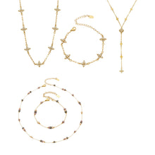 316L Stainless Steel 18K PVD Gold Four-Leaf Flower Y-Necklace made with 316L stainless steel and 18K PVD gold finish for wholesale jewelry buyers - image 4