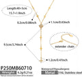 Gold Clover Zircon Y Necklace 40+5cm