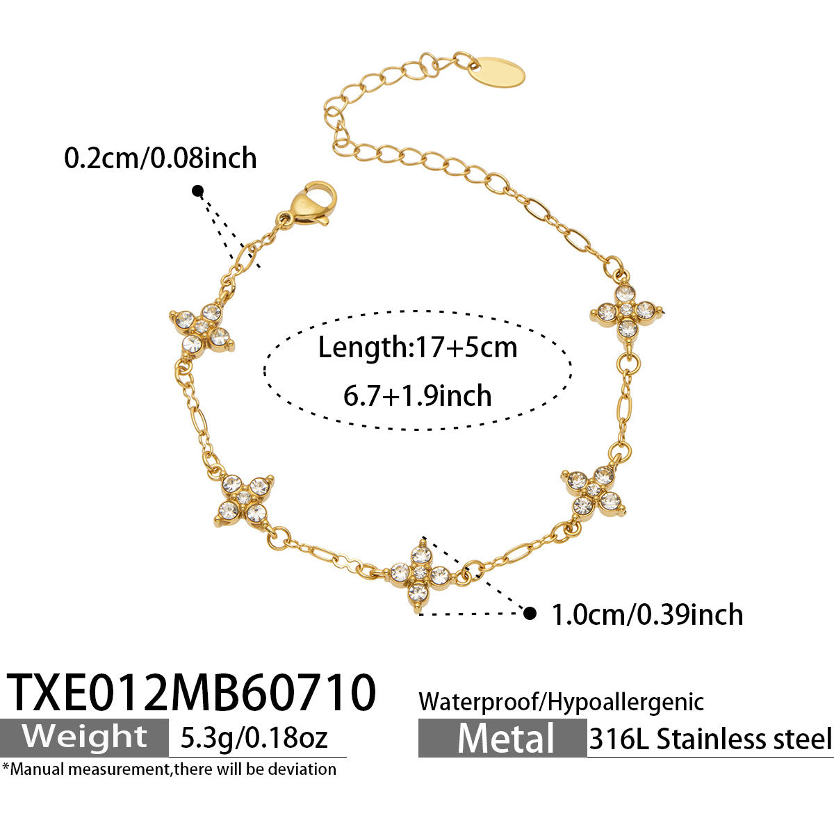 316L Stainless Steel 18K PVD Gold Four-Leaf Flower Y-Necklace made with 316L stainless steel and 18K PVD gold finish for wholesale jewelry buyers - image 8