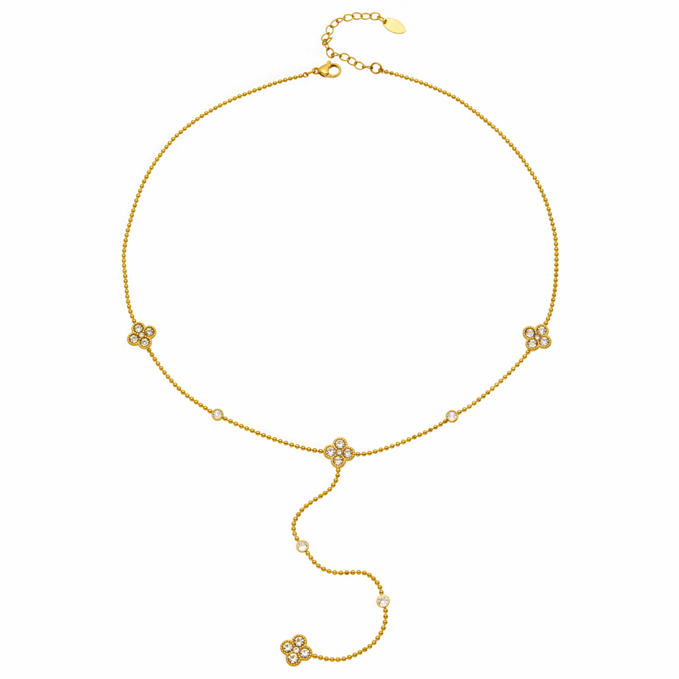 316L Stainless Steel 18K PVD Gold Four-Leaf Pendant Necklace made with 316L stainless steel and 18K PVD gold finish for wholesale jewelry buyers - image 5