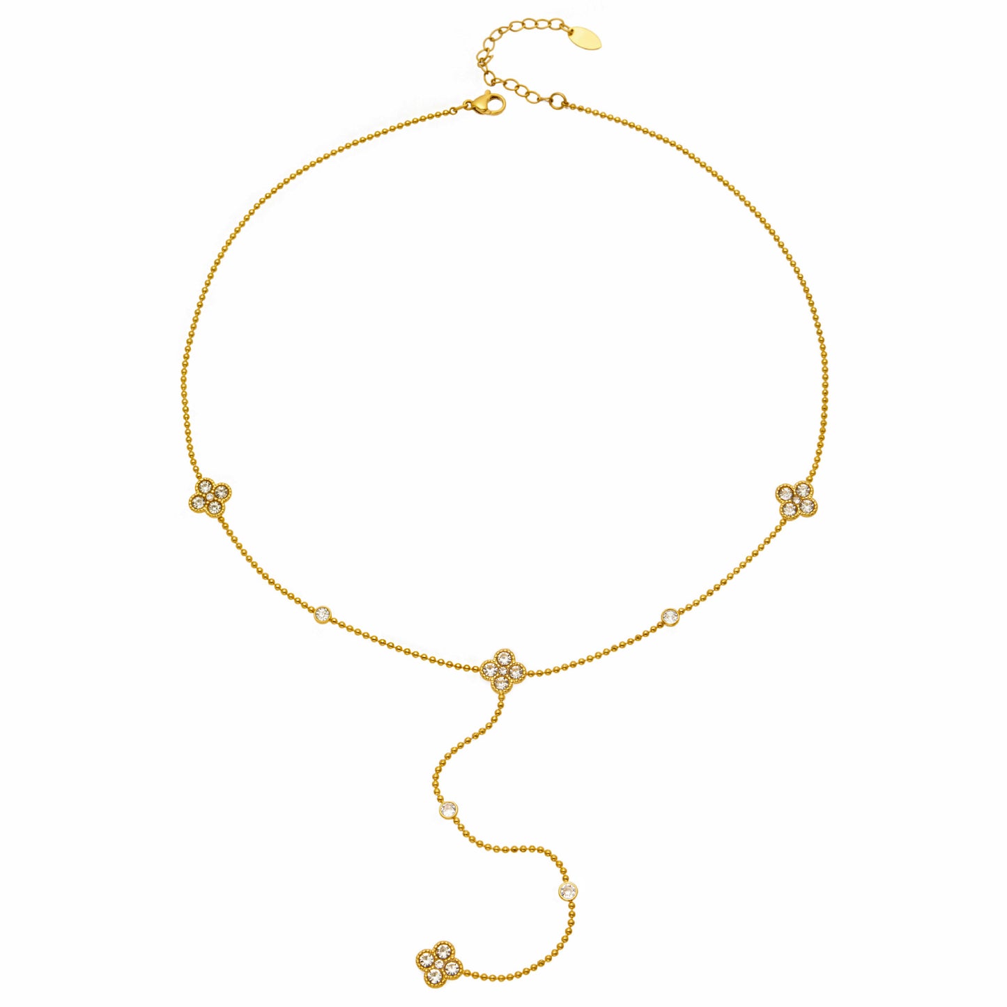316L Stainless Steel 18K PVD Gold Four-Leaf Pendant Necklace made with 316L stainless steel and 18K PVD gold finish for wholesale jewelry buyers - image 5