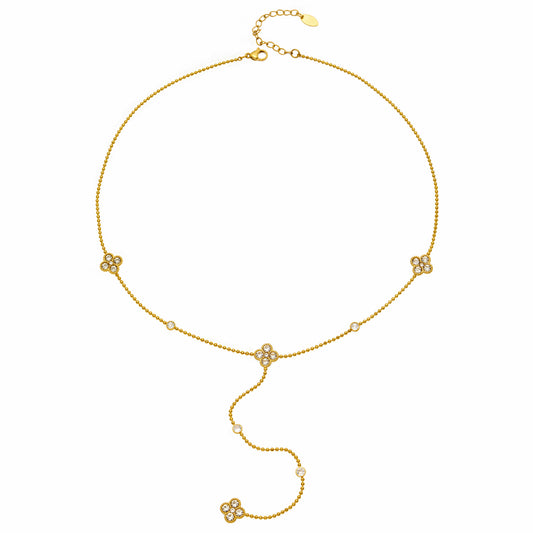 316L Stainless Steel 18K PVD Gold Four-Leaf Pendant Necklace made with 316L stainless steel and 18K PVD gold finish for wholesale jewelry buyers - image 5