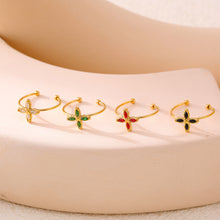 316L Stainless Steel 18K PVD Gold Four Petal Zircon Ring made with 316L stainless steel and 18K PVD gold finish for wholesale jewelry buyers - image 16