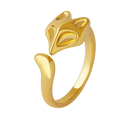 316L Stainless Steel Fox Open Ring from Miduoduo Jewelry