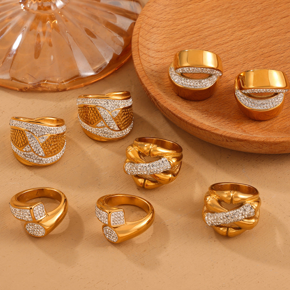 316L Stainless Steel 18K PVD Gold Geometric Adjustable Ring made with 316L stainless steel and 18K PVD gold finish for wholesale jewelry buyers - image 3