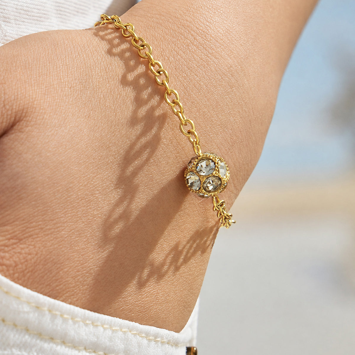 316L Stainless Steel 18K PVD Gold Geometric Ball Bracelet made with 316L stainless steel and 18K PVD gold finish for wholesale jewelry buyers - image 18