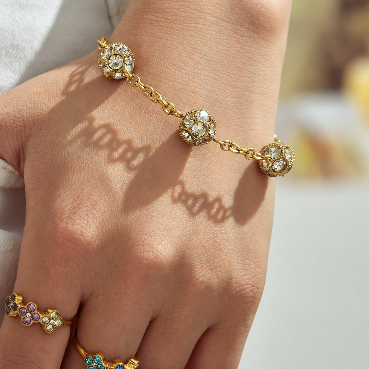 316L Stainless Steel 18K PVD Gold Geometric Ball Bracelet made with 316L stainless steel and 18K PVD gold finish for wholesale jewelry buyers - image 19