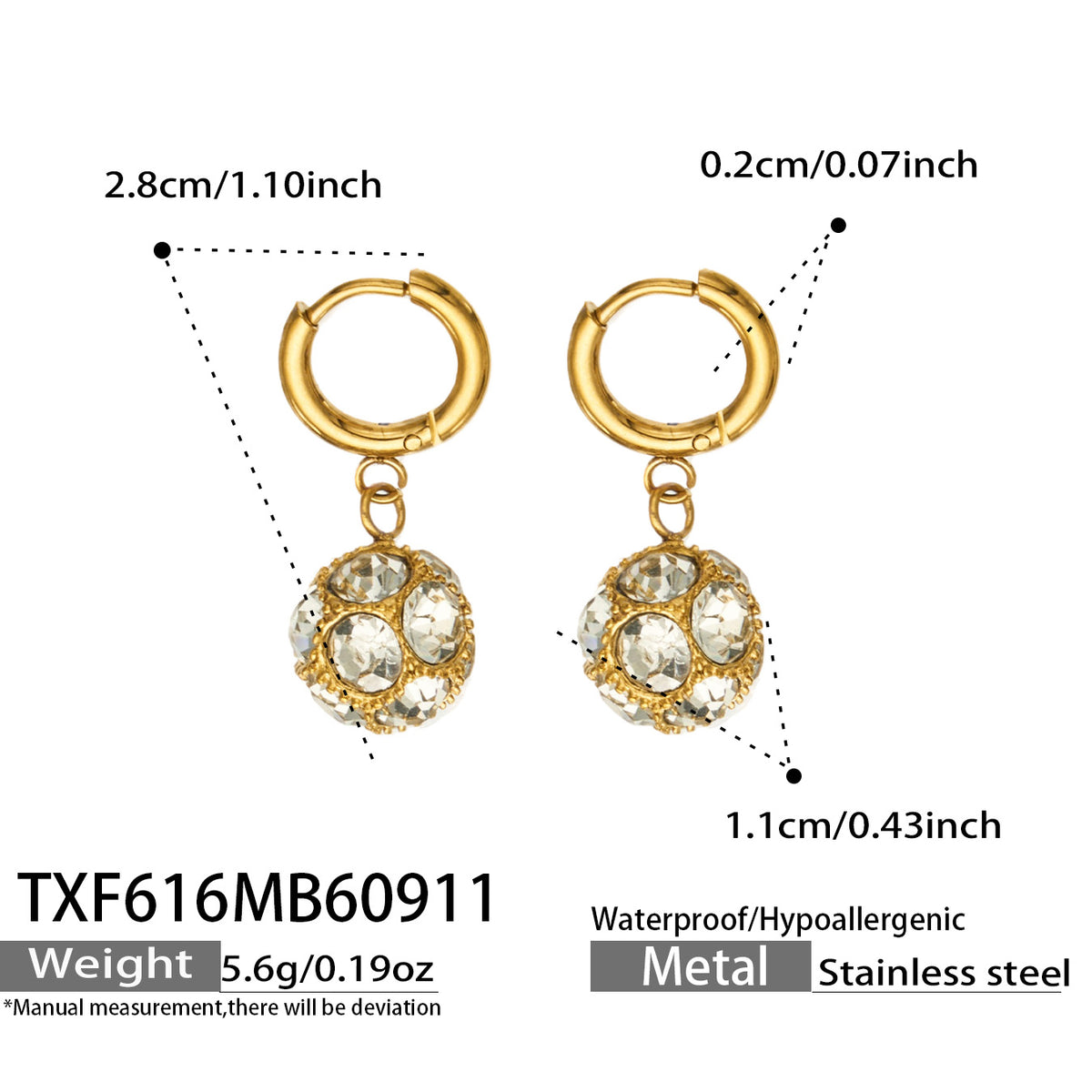 Color Zircon Ball Bracelet in Gold Finish