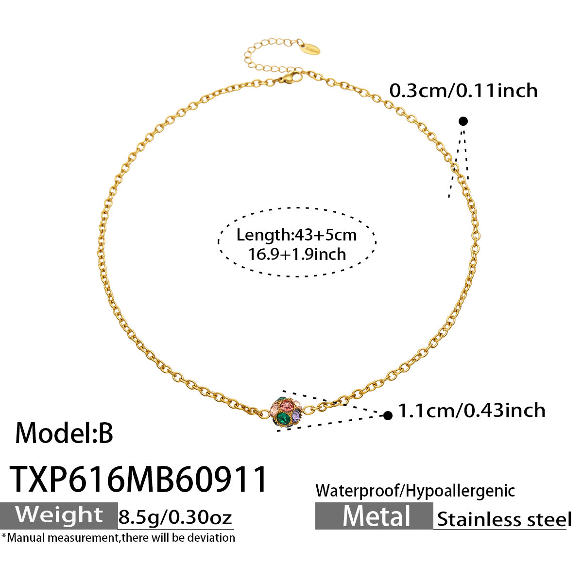 316L Stainless Steel 18K PVD Gold Geometric Ball Bracelet made with 316L stainless steel and 18K PVD gold finish for wholesale jewelry buyers - image 25
