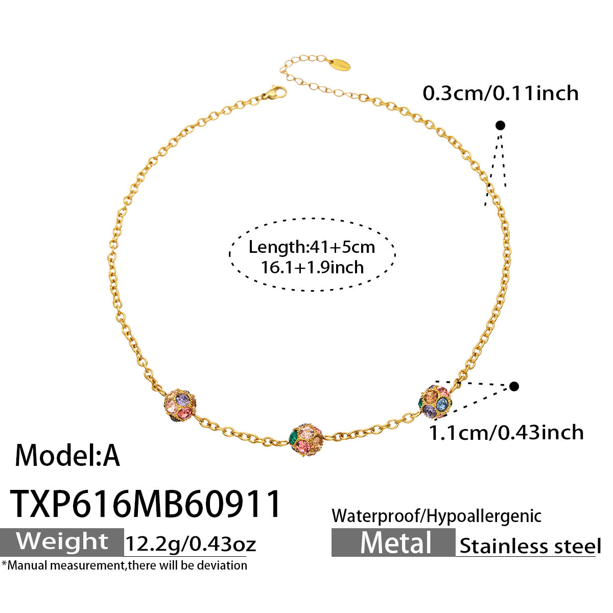 316L Stainless Steel 18K PVD Gold Geometric Ball Bracelet made with 316L stainless steel and 18K PVD gold finish for wholesale jewelry buyers - image 27