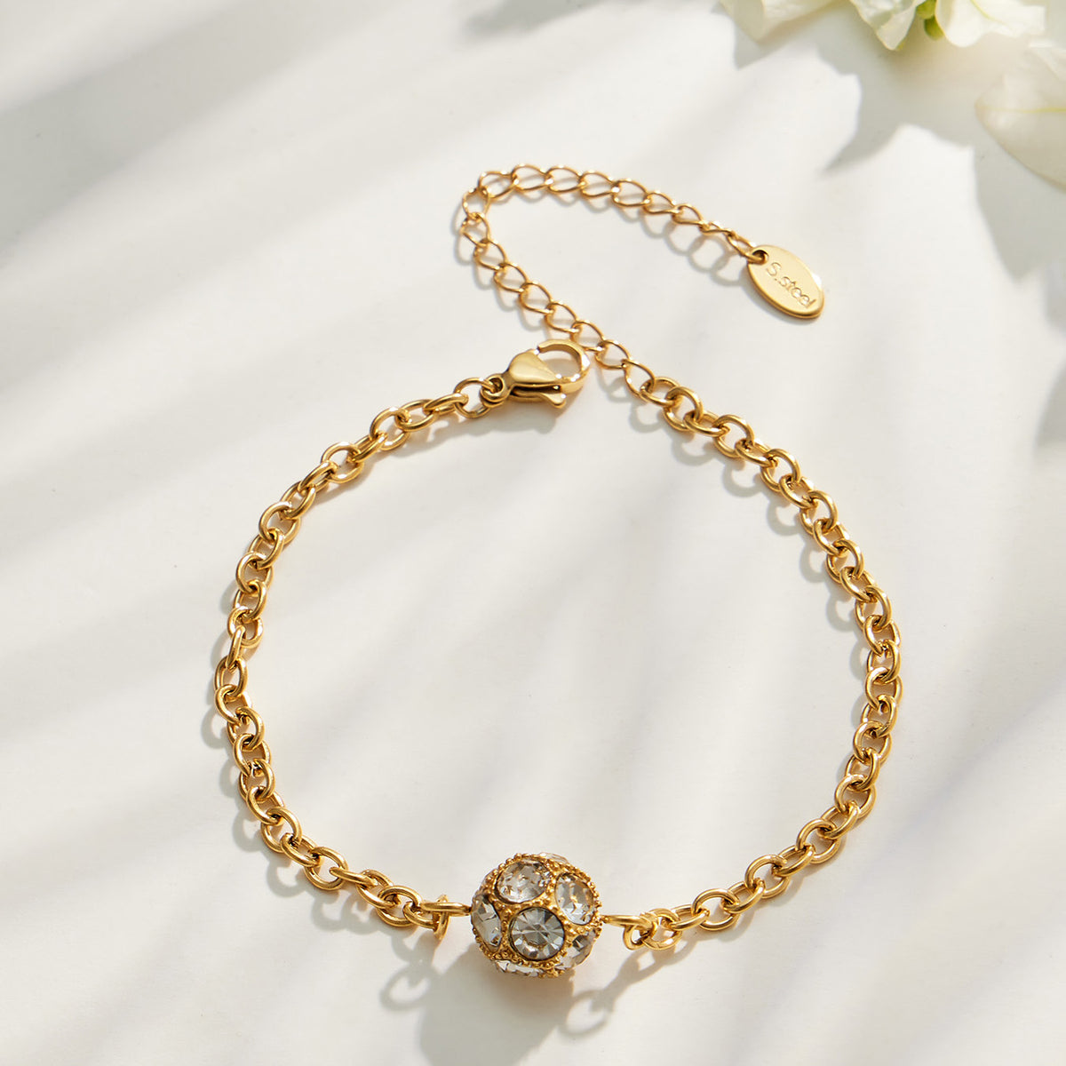 316L Stainless Steel 18K PVD Gold Geometric Ball Bracelet made with 316L stainless steel and 18K PVD gold finish for wholesale jewelry buyers - image 8